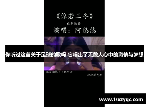 你听过这首关于足球的歌吗 它唱出了无数人心中的激情与梦想